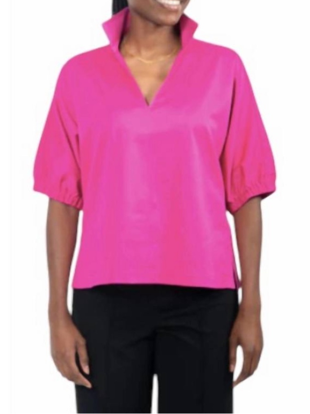 EMILY MCCARTHY Poppy Top in Fuschia Fedora Sz XS Like New Preppy Feminine